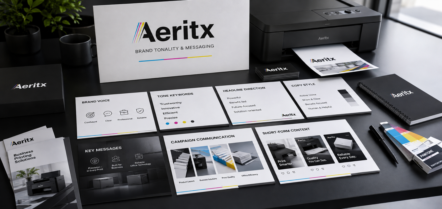Premium brand tonality and messaging strategy banner