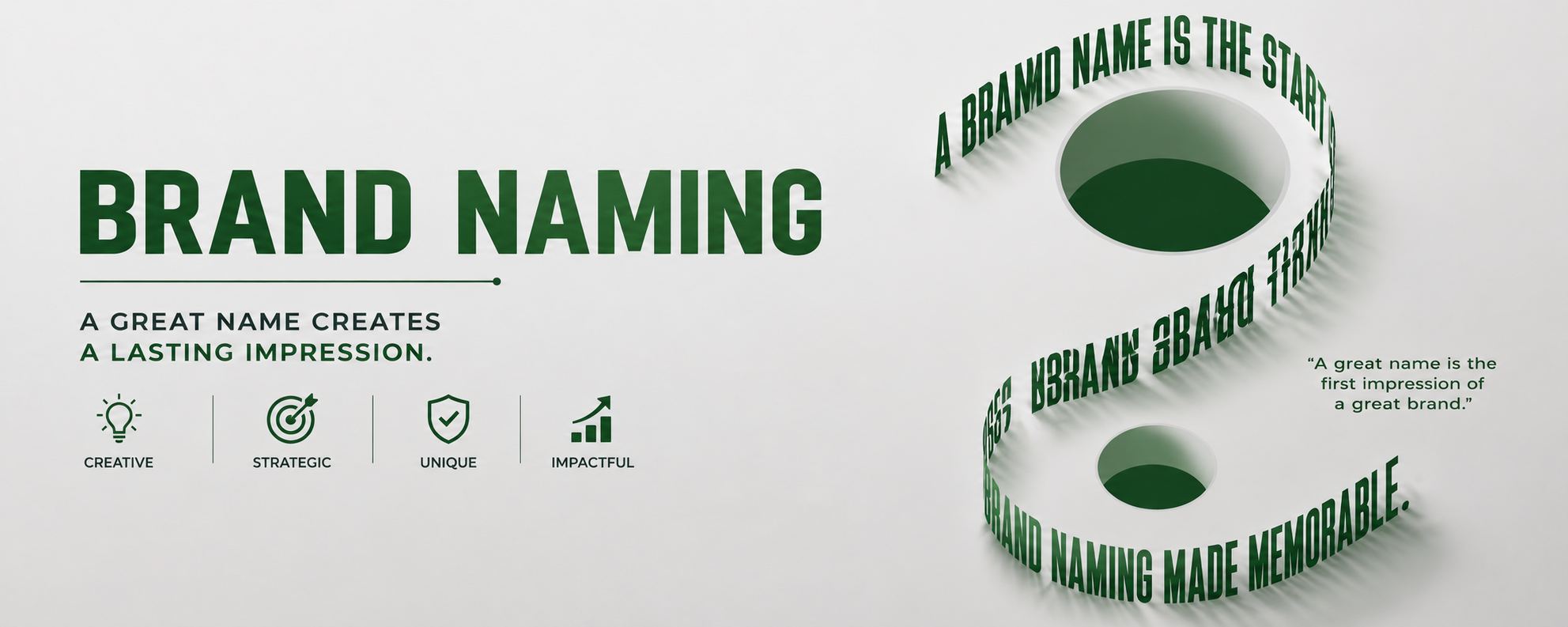 Premium brand naming strategy banner