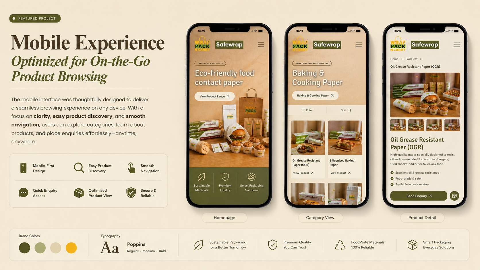 Wrap Pack N Carry mobile product experience